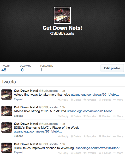 An image of the twitter account I created for my twitter bot to post to.
